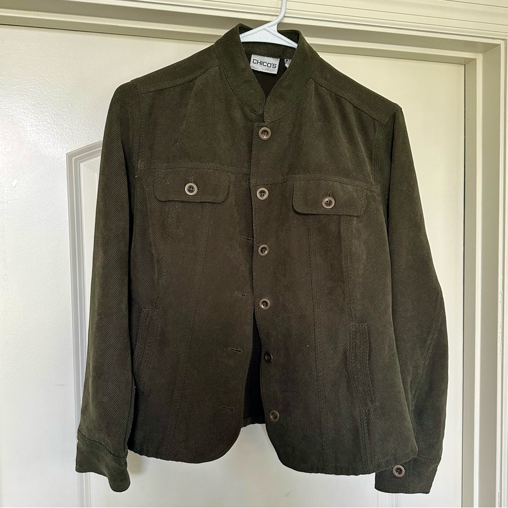 Chico's - corduroy jacket in olive green - NWOT!